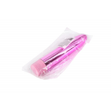 Розовый глянцевый пластиковый вибратор - 14 см. фото 3