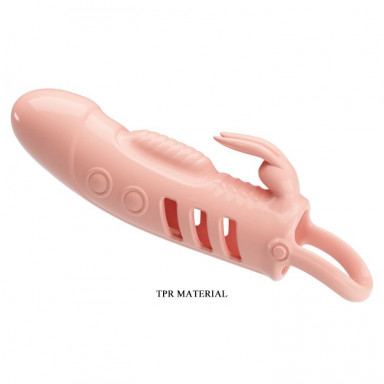Телесная насадка на пенис с вибрацией Sloane - 18,7 см. фото 2