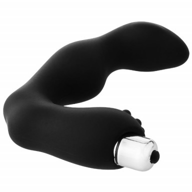 Черный вибромассажер простаты FantASStic Vibrating Prostate Massager - 11,3 см. фото 4