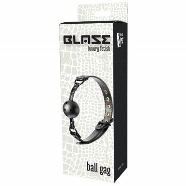 Черный кляп-шар с отверстиями для дыхания на полиуретановых ремешках Croco Ball Gag фото 2