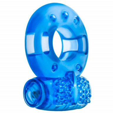 Голубое эрекционное виброкольцо Reusable Cock Ring фото 3