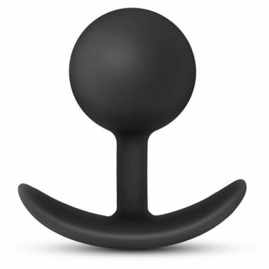 Черная анальная пробка Silicone Vibra Plug - 8,9 см., фото