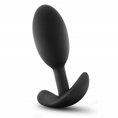 Черная анальная пробка Silicone Vibra Slim Plug Medium - 10,2 см. фото 5