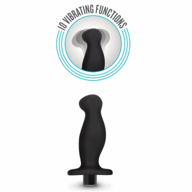 Черный анальный вибромассажёр Silicone Vibrating Prostate Massager 02 - 10,8 см. фото 3