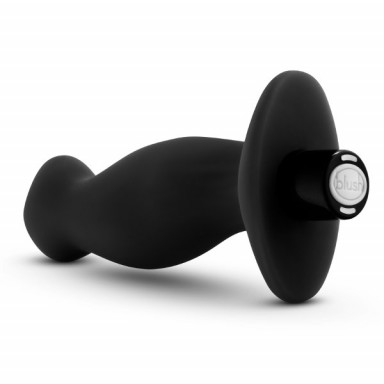 Черный анальный вибромассажёр Silicone Vibrating Prostate Massager 02 - 10,8 см. фото 5