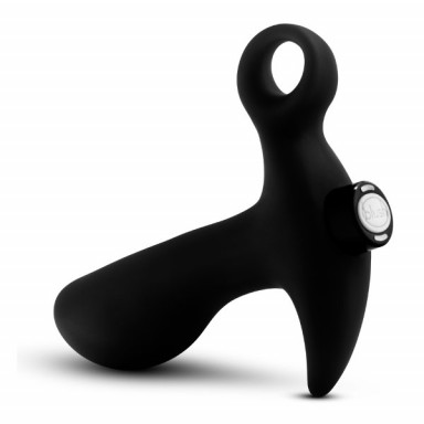 Черный анальный вибратор Silicone Vibrating Prostate Massager 01 - 10,8 см. фото 5