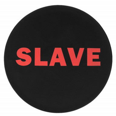 Черная анальная пробка для раба с надписью Slave Plug - 6,4 см. фото 4
