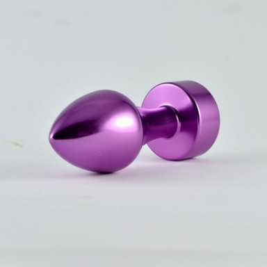Фиолетовая алюминиевая втулка с прозрачным кристаллом - 8,1 см. фото 2