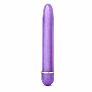 Фиолетовый тонкий классический вибратор Slimline Vibe - 17,8 см., фото