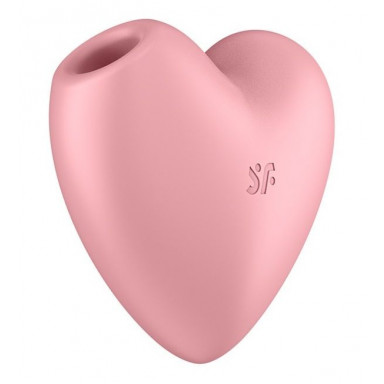 Розовый вибромассажер Cutie Heart с вакуум-волновой стимуляцией, фото