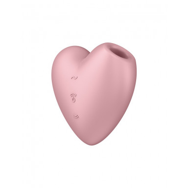 Розовый вибромассажер Cutie Heart с вакуум-волновой стимуляцией фото 5