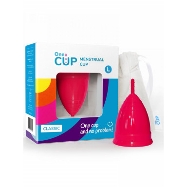 Розовая менструальная чаша OneCUP Classic - размер L фото 2