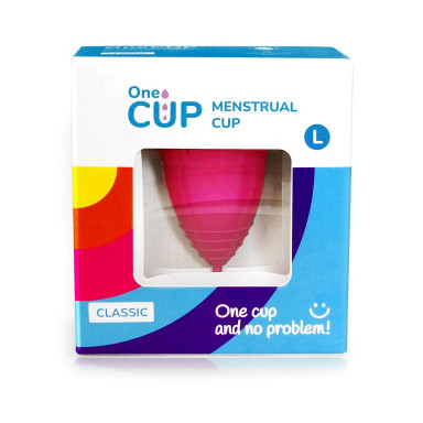 Розовая менструальная чаша OneCUP Classic - размер L фото 5