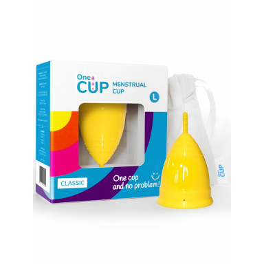 Желтая менструальная чаша OneCUP Classic - размер L фото 2