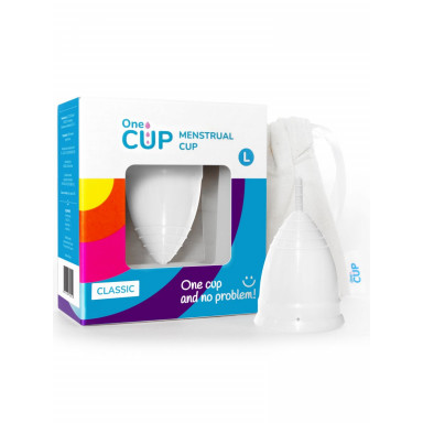 Белая менструальная чаша OneCUP Classic - размер L фото 2