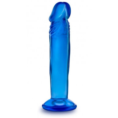 Синий анальный фаллоимитатор Sweet N Small 6 Inch Dildo With Suction Cup - 16,5 см., фото