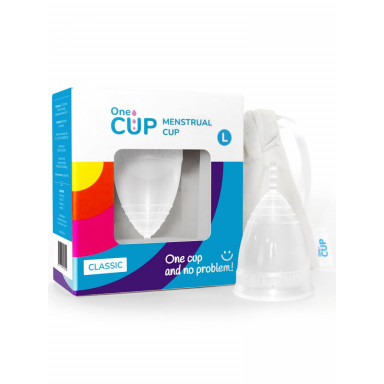 Прозрачная менструальная чаша OneCUP Classic - размер L фото 2