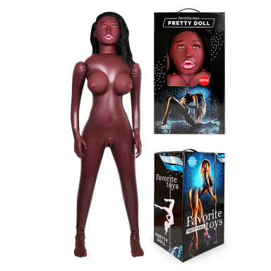 Темнокожая надувная секс-кукла с вибрацией Лионелла фото 5