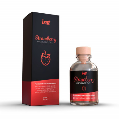 Массажный гель с ароматом клубники Strawberry - 30 мл., фото