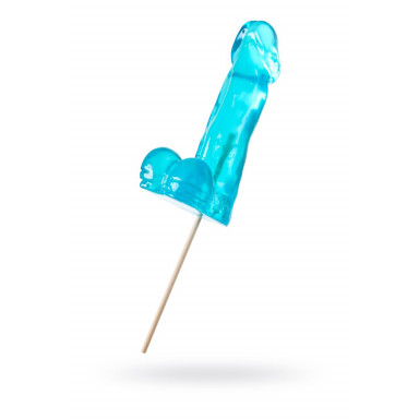 Голубой леденец в форме пениса со вкусом перечной мяты фото 3