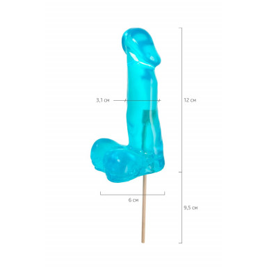 Голубой леденец в форме пениса со вкусом перечной мяты фото 6