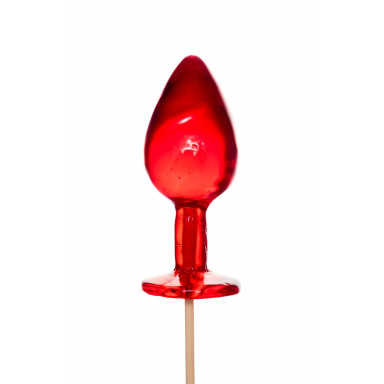 Красный леденец в форме большой анальной пробки со вкусом виски, фото
