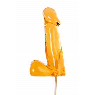 Оранжевый леденец в форме пениса со вкусом аморетто фото 2