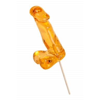 Оранжевый леденец в форме пениса со вкусом аморетто фото 4