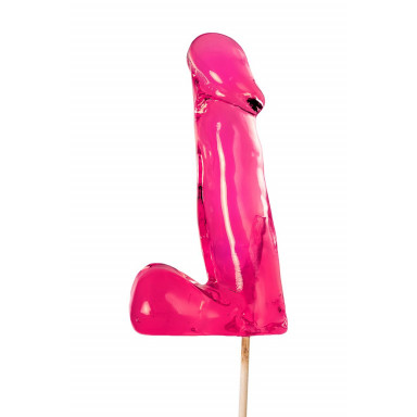 Розовый леденец в форме пениса со вкусом бабл-гам фото 2