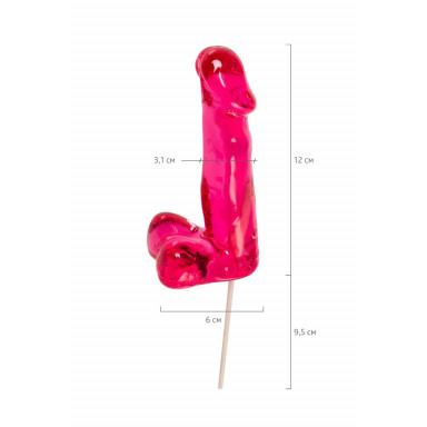 Розовый леденец в форме пениса со вкусом бабл-гам фото 6