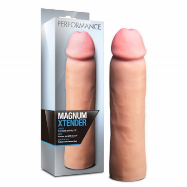 Телесная фаллическая насадка на пенис Magnum Xtender - 23 см. фото 2