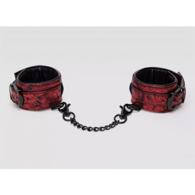 Красно-черные наручники Reversible Faux Leather Wrist Cuffs фото 2
