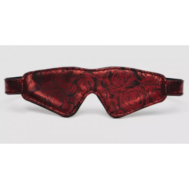 Двусторонняя красно-черная маска на глаза Reversible Faux Leather Blindfold, фото