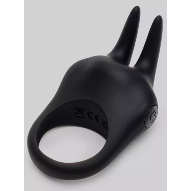 Черное эрекционное виброкольцо Sensation Rechargeable Vibrating Rabbit Love Ring, фото