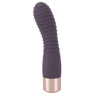 Фиолетовый вибратор с ребрышками Elegant Flexy Vibe - 15 см., фото