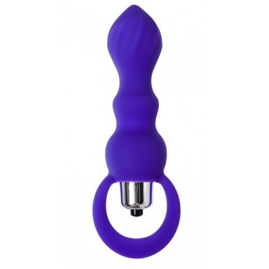 Фиолетовая анальная вибровтулка Curvy - 14 см., фото