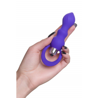 Фиолетовая анальная вибровтулка Curvy - 14 см. фото 6