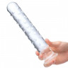 Прозрачный стеклянный фаллос с массажным рельефом 10 Extra Large Glass Dildo - 25,5 см., фото