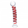 Прозрачный стимулятор с красной спиралью 10 Mr. Swirly Dildo - 25,4 см., фото