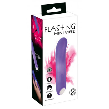 Фиолетовый мини-вибратор Flashing Mini Vibe - 15,2 см. фото 2