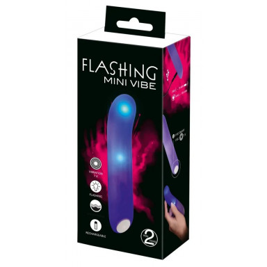 Фиолетовый мини-вибратор Flashing Mini Vibe - 15,2 см. фото 8