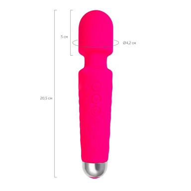 Розовый жезловый вибратор Peony - 20,5 см. фото 3