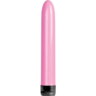 Розовый классический вибратор Super Vibe - 17,2 см., фото