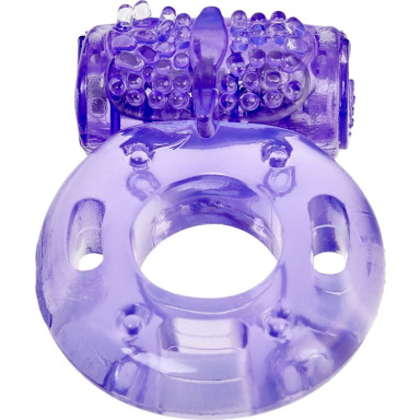 Фиолетовое эрекционное кольцо с вибрацией Ring Elastic Heart фото 2