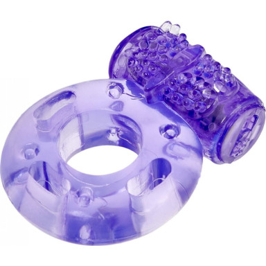 Фиолетовое эрекционное кольцо с вибрацией Ring Elastic Heart фото 3