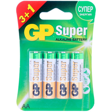 Батарейки GP Super Alkaline АA/LR6 15А - 3+1 шт., фото