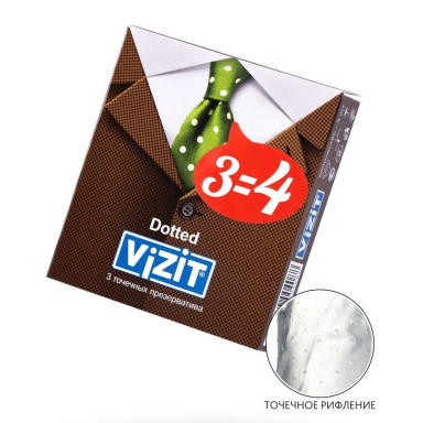 Презервативы с точечками VIZIT Dotted - 12 шт. фото 6
