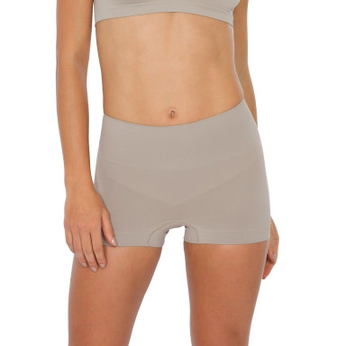 Антицеллюлитные низкие шорты с широким поясом, XL, телесный, фото