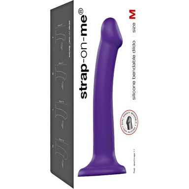 Фиолетовый фаллоимитатор-насадка Strap-On-Me Dildo Dual Density size M - 18 см. фото 4