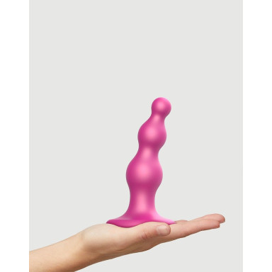 Розовая насадка Strap-On-Me Dildo Plug Beads size S фото 3